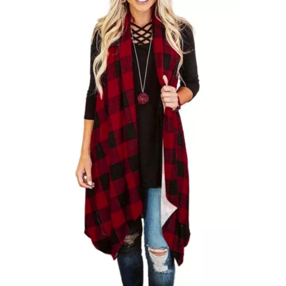 🖤LAST ONE Buffalo Plaid Asymmetrical Cardigan - Picture 6 of 7